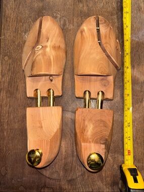 Wooden Shoe Trees with Brass Hardware - Natural Cedar